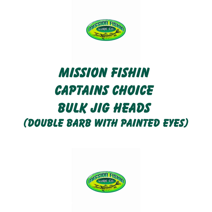 Mission Fishin Captains Choice 19ct. Bulk Jig Heads (Double Barb With Painted Eyes)