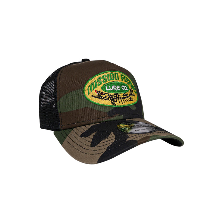 Mission Fishin Classic (Woodland Camo) Old School Trucker hat